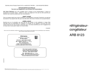 ARTHUR MARTIN ELECTROLUX ARB8123 Manuel utilisateur | Fixfr