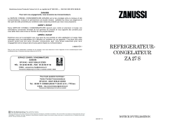 Zanussi ZA27S Manuel utilisateur