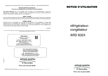 ARTHUR MARTIN ELECTROLUX ARD8324 Manuel utilisateur | Fixfr