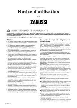 Zanussi ZT139 Manuel utilisateur