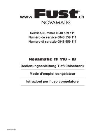 Novamatic TF116-IB Manuel utilisateur | Fixfr