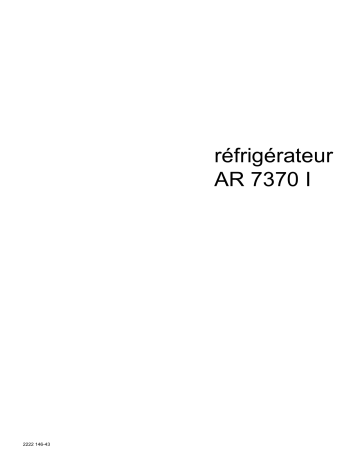 ARTHUR MARTIN ELECTROLUX AR7370I Manuel utilisateur | Fixfr