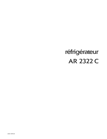 ARTHUR MARTIN ELECTROLUX AR2322C Manuel utilisateur | Fixfr