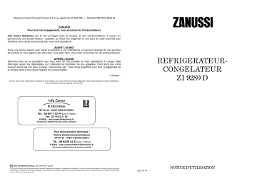 Zanussi ZI9280D Manuel utilisateur | Fixfr