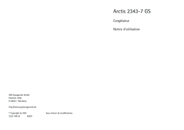 AEG A2343GS7 Manuel utilisateur | Fixfr