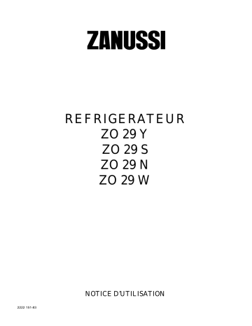 Zanussi ZO29Y Manuel utilisateur | Fixfr