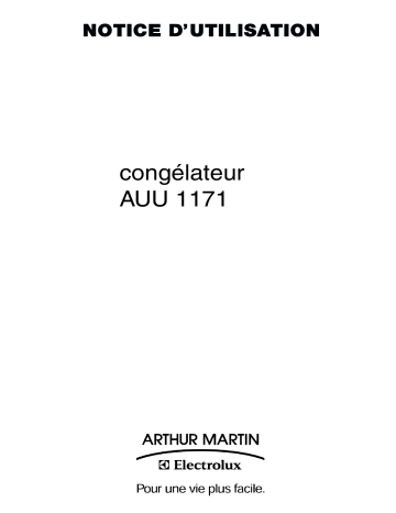 ARTHUR MARTIN ELECTROLUX AUU1171 Manuel utilisateur | Fixfr