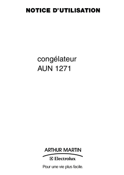 ARTHUR MARTIN ELECTROLUX AUN1271 Manuel utilisateur