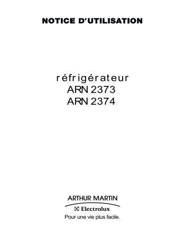 ARTHUR MARTIN ELECTROLUX ARN2374 Manuel utilisateur | Fixfr