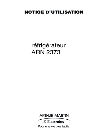 ARTHUR MARTIN ELECTROLUX ARN2373 Manuel utilisateur | Fixfr
