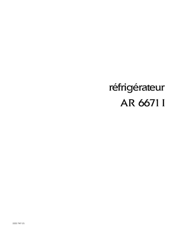 ARTHUR MARTIN ELECTROLUX AR6671I Manuel utilisateur | Fixfr