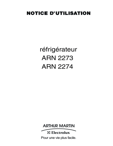 ARTHUR MARTIN ELECTROLUX ARN2274 Manuel utilisateur | Fixfr