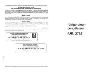 ARN2732 | ARTHUR MARTIN ELECTROLUX FI290/2TB Manuel utilisateur | Fixfr