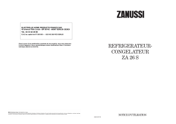 Zanussi ZA26S Manuel utilisateur | Fixfr