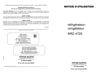 ARTHUR MARTIN ELECTROLUX ARO4720 Manuel utilisateur | Fixfr