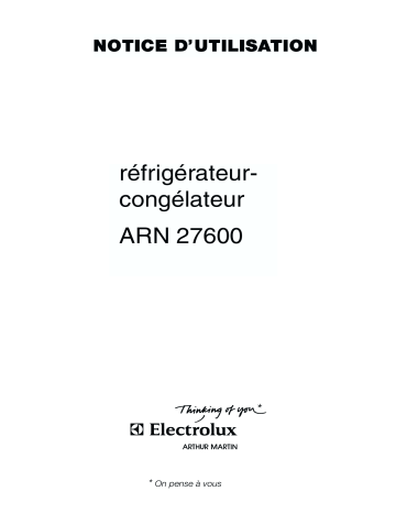 ARTHUR MARTIN ELECTROLUX ARN27600 Manuel utilisateur | Fixfr