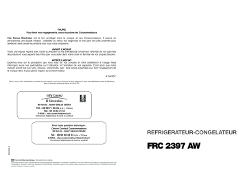 Faure FRC2397AW Manuel utilisateur | Fixfr