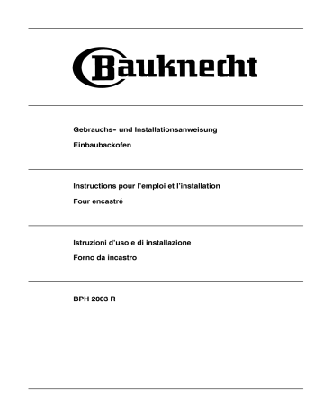 BPH2003RSW | Bauknecht BPH2003RWS Manuel utilisateur | Fixfr