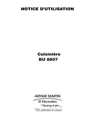 ARTHUR MARTIN ELECTROLUX BU8807W Manuel utilisateur | Fixfr