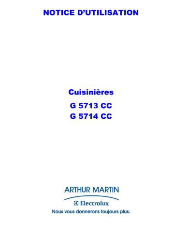 G5714CCW | ARTHUR MARTIN ELECTROLUX G5713CCW Manuel utilisateur | Fixfr