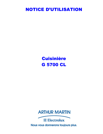 ARTHUR MARTIN ELECTROLUX G5700CLW Manuel utilisateur | Fixfr