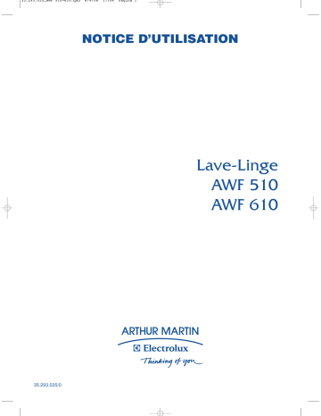 AWF510 | ARTHUR MARTIN ELECTROLUX AWF610 Manuel utilisateur | Fixfr