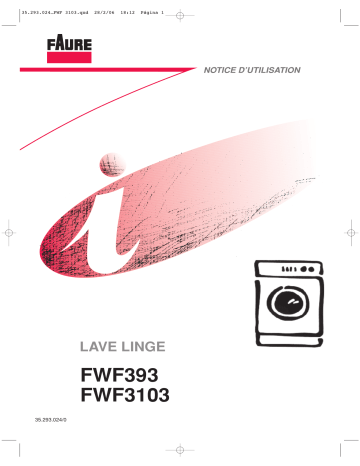 FWF3103 | Faure FWF393 Manuel utilisateur | Fixfr