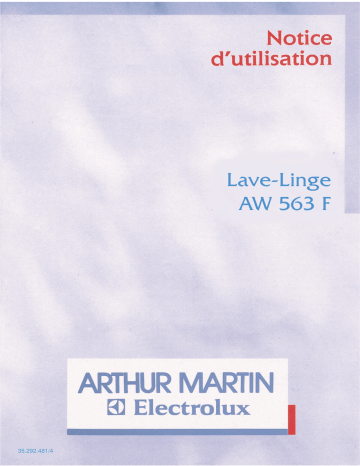 ARTHUR MARTIN ELECTROLUX AW563F Manuel utilisateur | Fixfr