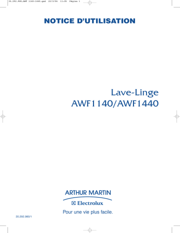 AWF1440 | ARTHUR MARTIN ELECTROLUX AWF1140 Manuel utilisateur | Fixfr