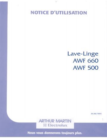 AWF500 | ARTHUR MARTIN ELECTROLUX AWF660 Manuel utilisateur | Fixfr
