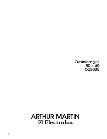 ARTHUR MARTIN ELECTROLUX CG5035W Manuel utilisateur | Fixfr