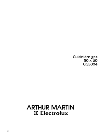 ARTHUR MARTIN ELECTROLUX CG5004W Manuel utilisateur | Fixfr