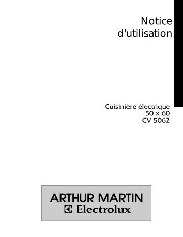 ARTHUR MARTIN ELECTROLUX CV5062-1 Manuel utilisateur | Fixfr