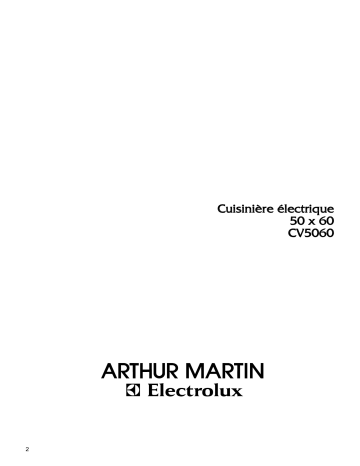 ARTHUR MARTIN ELECTROLUX CV5060W2 Manuel utilisateur | Fixfr