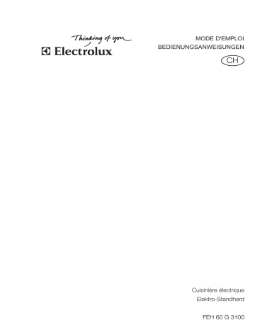 Electrolux FEH60G3100 Manuel utilisateur | Fixfr