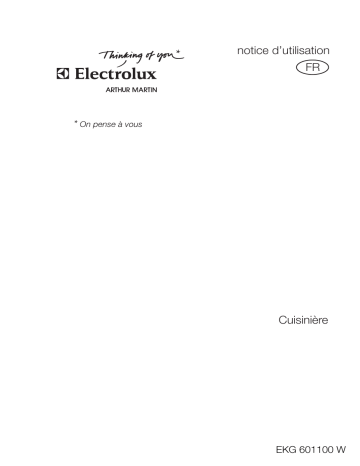 ARTHUR MARTIN ELECTROLUX EKG601100W Manuel utilisateur | Fixfr