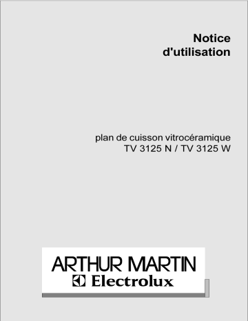 ARTHUR MARTIN ELECTROLUX TV3125N Manuel utilisateur | Fixfr