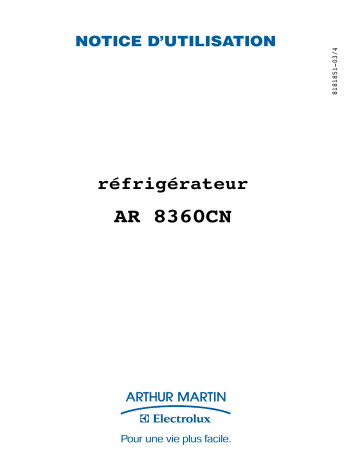ARTHUR MARTIN ELECTROLUX AR8860CN Manuel utilisateur | Fixfr