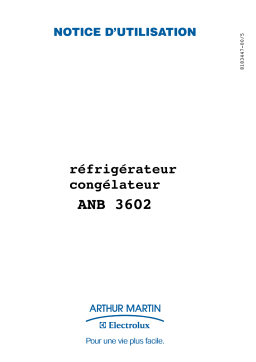 ARTHUR MARTIN ELECTROLUX ANB3602 Manuel utilisateur