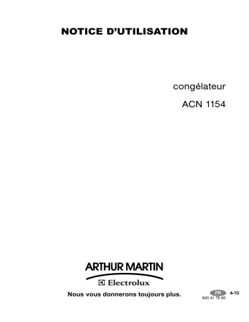 ARTHUR MARTIN ELECTROLUX ACN1154 Manuel utilisateur | Fixfr