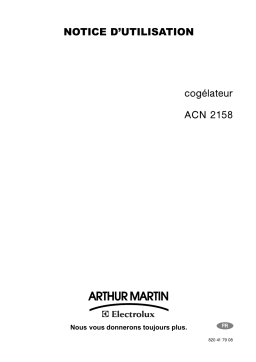 ARTHUR MARTIN ELECTROLUX ACN2158 Manuel utilisateur