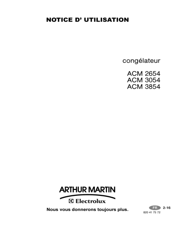 ACM3854 | ARTHUR MARTIN ELECTROLUX ACM3054 Manuel utilisateur | Fixfr
