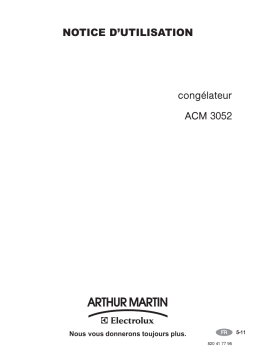 ARTHUR MARTIN ELECTROLUX ACM3052 Manuel utilisateur