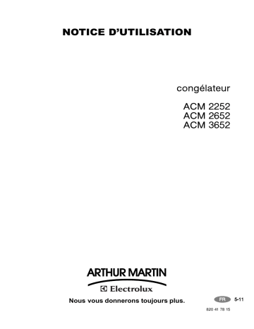 ACM2252 | ACM2652 | ARTHUR MARTIN ELECTROLUX ACM3652 Manuel utilisateur | Fixfr