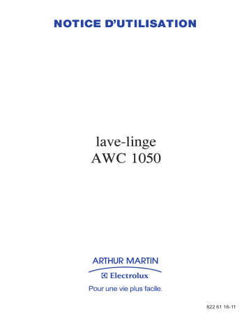 ARTHUR MARTIN ELECTROLUX AWC1050 Manuel utilisateur | Fixfr