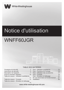 White Westinghouse WNFF60JGRSO Manuel utilisateur