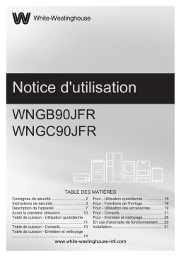 White Westinghouse WNGC90JFRW Manuel utilisateur