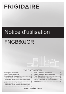 Frigidaire FNGB60JGRW Manuel utilisateur