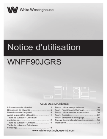 White Westinghouse WNFF90JGRS Manuel utilisateur | Fixfr