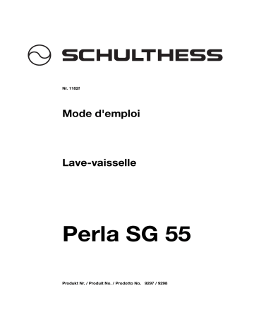 PERLASG55D | Schulthess PERLASG55 Manuel utilisateur | Fixfr